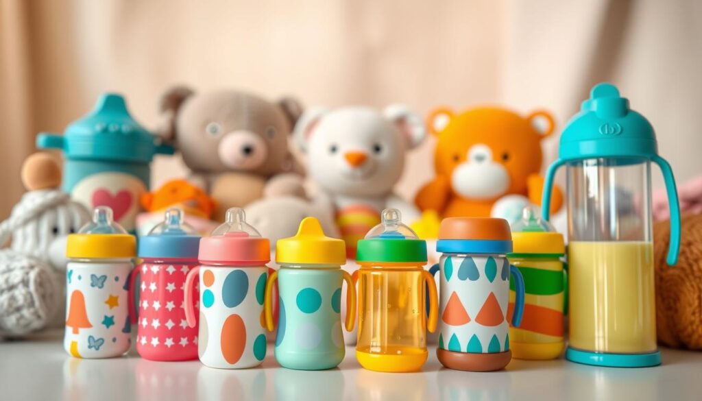 A beautifully arranged display of bespoke baby goods, featuring an assortment of colorful, stylish toddler sippy cups sitting prominently in the foreground. Each cup is designed with modern patterns and bright colors, showcasing eco-friendly materials. In the middle ground, there are tactile sensory toys and plush items that complement the sippy cups, further emphasizing the quality and uniqueness of the products. The background is softly blurred with neutral tones, allowing the vibrant colors of the sippy cups to pop. The lighting is warm and inviting, creating a cozy atmosphere that reflects safe and compliant designs for infants. Use a wide-angle lens to capture depth and allow the viewer to feel the assortment's extensive range. The brand "ijoyren.com" is subtly represented within the product arrangement. A beautifully arranged display of bespoke baby goods, featuring an assortment of colorful, stylish toddler sippy cups sitting prominently in the foreground. Each cup is designed with modern patterns and bright colors, showcasing eco-friendly materials. In the middle ground, there are tactile sensory toys and plush items that complement the sippy cups, further emphasizing the quality and uniqueness of the products. The background is softly blurred with neutral tones, allowing the vibrant colors of the sippy cups to pop. The lighting is warm and inviting, creating a cozy atmosphere that reflects safe and compliant designs for infants. Use a wide-angle lens to capture depth and allow the viewer to feel the assortment's extensive range. The brand "ijoyren.com" is subtly represented within the product arrangement.