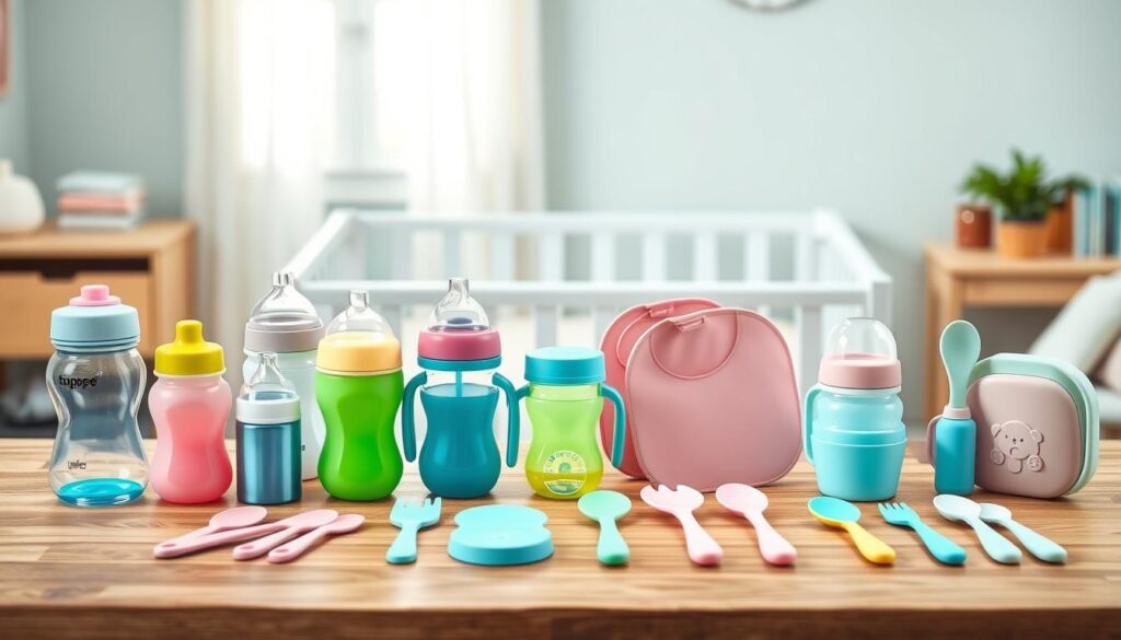 A visually appealing display of various wholesale baby feeding products, featuring a collection of innovative feeding sets inspired by top brands like Tommee Tippee. In the foreground, showcase colorful bottles, soft silicone sippy cups, stylish bibs, and practical utensils arranged neatly. The middle layer includes a stylish wooden table, emphasizing a cozy and welcoming atmosphere. In the background, a softly blurred nursery setting to evoke a nurturing environment, with gentle, soothing light illuminating the scene, mimicking the warmth of natural daylight. Use a slight overhead angle to capture the products in an inviting way, highlighting their unique features and designs. The mood is bright, cheerful, and family-friendly, conveying a sense of quality and care, associated with the brand “ijoyren.com.” A visually appealing display of various wholesale baby feeding products, featuring a collection of innovative feeding sets inspired by top brands like Tommee Tippee. In the foreground, showcase colorful bottles, soft silicone sippy cups, stylish bibs, and practical utensils arranged neatly. The middle layer includes a stylish wooden table, emphasizing a cozy and welcoming atmosphere. In the background, a softly blurred nursery setting to evoke a nurturing environment, with gentle, soothing light illuminating the scene, mimicking the warmth of natural daylight. Use a slight overhead angle to capture the products in an inviting way, highlighting their unique features and designs. The mood is bright, cheerful, and family-friendly, conveying a sense of quality and care, associated with the brand “ijoyren.com.”