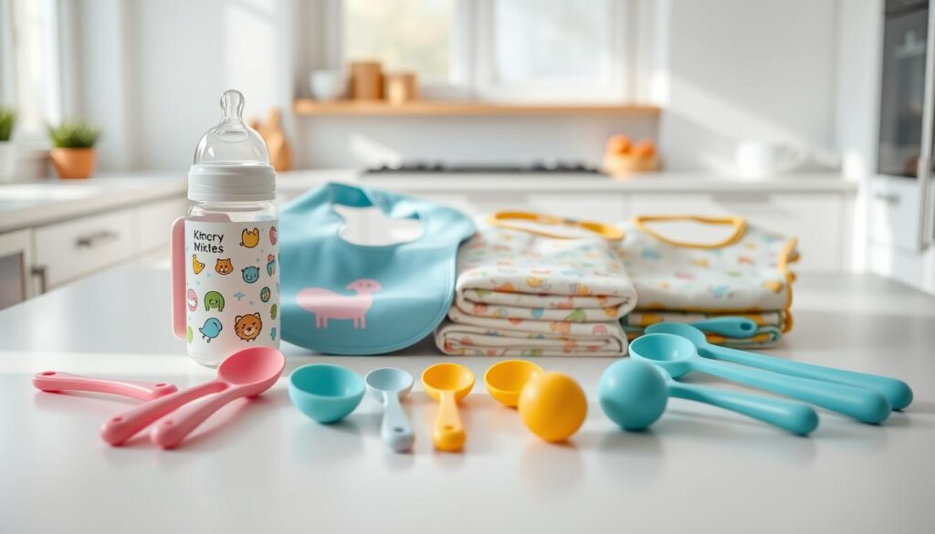 Customized baby feeding accessories arranged on a bright, airy table, showcasing a variety of unique designs. In the foreground, a set of vibrant silicone baby feeding spoons, featuring gentle curves and ergonomic handles. Beside them, a personalized baby bottle with a custom label and playful animal illustrations. In the middle, an assortment of colorful bibs made from waterproof fabric, neatly folded, each adorned with whimsical patterns. The background subtly highlights a well-lit, modern kitchen with soft pastel colors, giving a warm and inviting atmosphere. Natural light filters through a window, creating soft shadows. The scene conveys professionalism and creativity, perfect for a wholesale manufacturer like ijoyren.com, emphasizing customization options for orders. Customized baby feeding accessories arranged on a bright, airy table, showcasing a variety of unique designs. In the foreground, a set of vibrant silicone baby feeding spoons, featuring gentle curves and ergonomic handles. Beside them, a personalized baby bottle with a custom label and playful animal illustrations. In the middle, an assortment of colorful bibs made from waterproof fabric, neatly folded, each adorned with whimsical patterns. The background subtly highlights a well-lit, modern kitchen with soft pastel colors, giving a warm and inviting atmosphere. Natural light filters through a window, creating soft shadows. The scene conveys professionalism and creativity, perfect for a wholesale manufacturer like ijoyren.com, emphasizing customization options for orders.